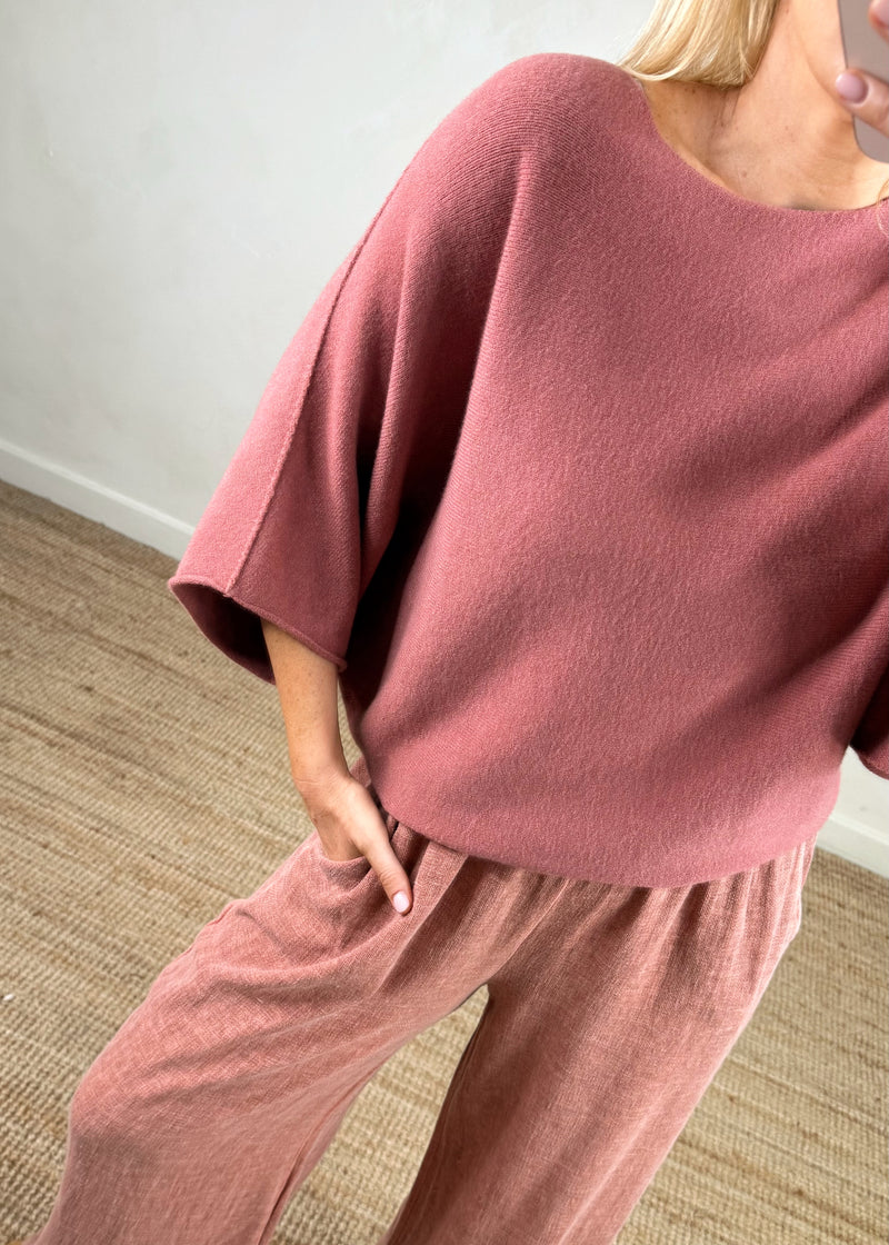 Farrah knit - rouge pink-The Style Attic