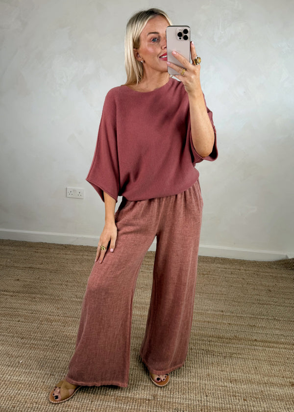 Farrah knit - rouge pink-The Style Attic