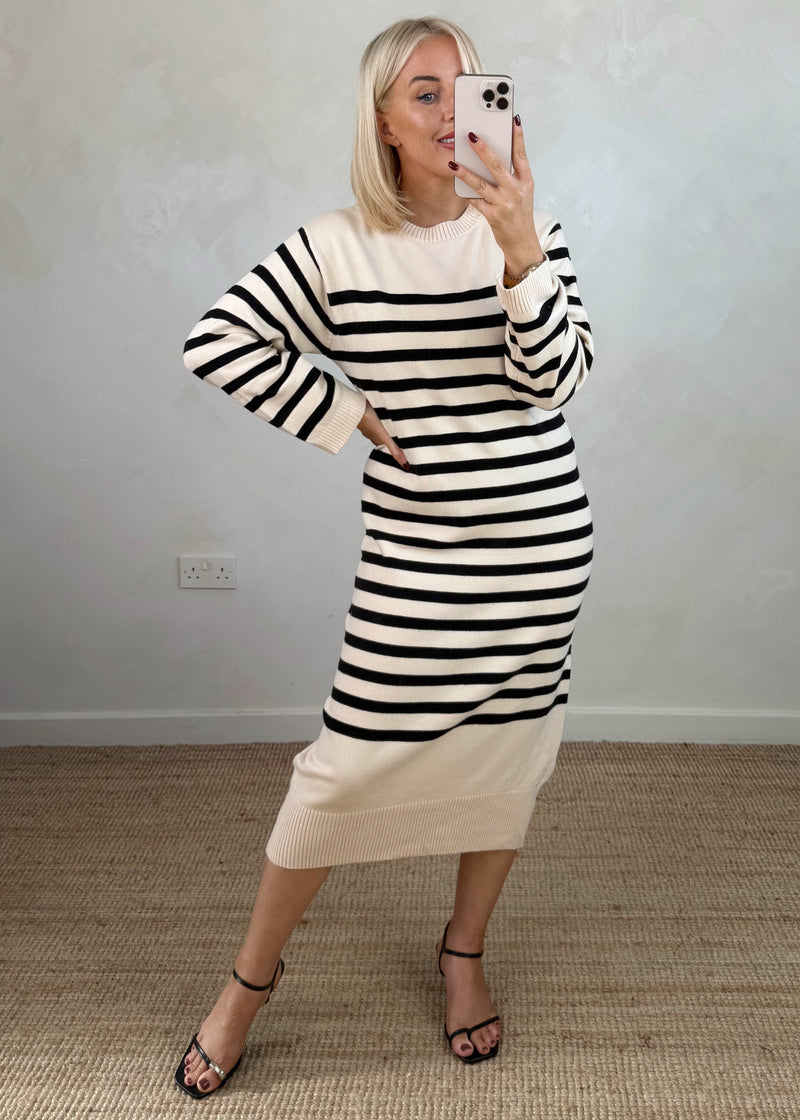 Felicity Striped knit dress-The Style Attic