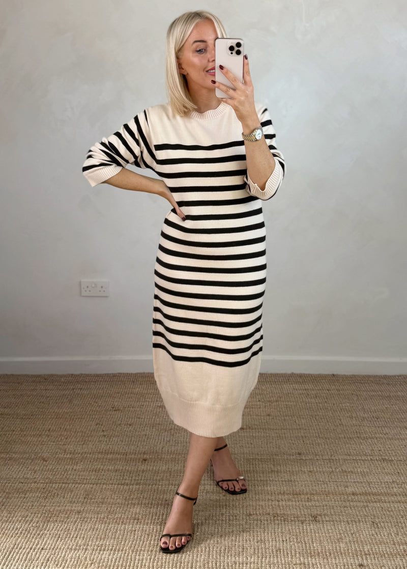 Felicity Striped knit dress-The Style Attic