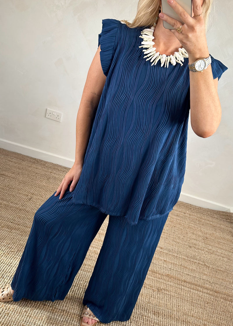 Felicity co-ord set - navy-The Style Attic