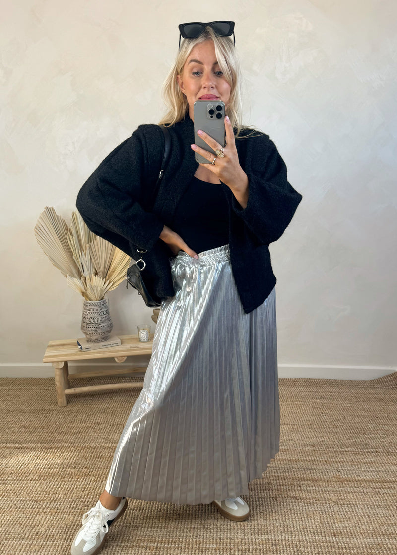 Fern pleated skirt - silver-The Style Attic