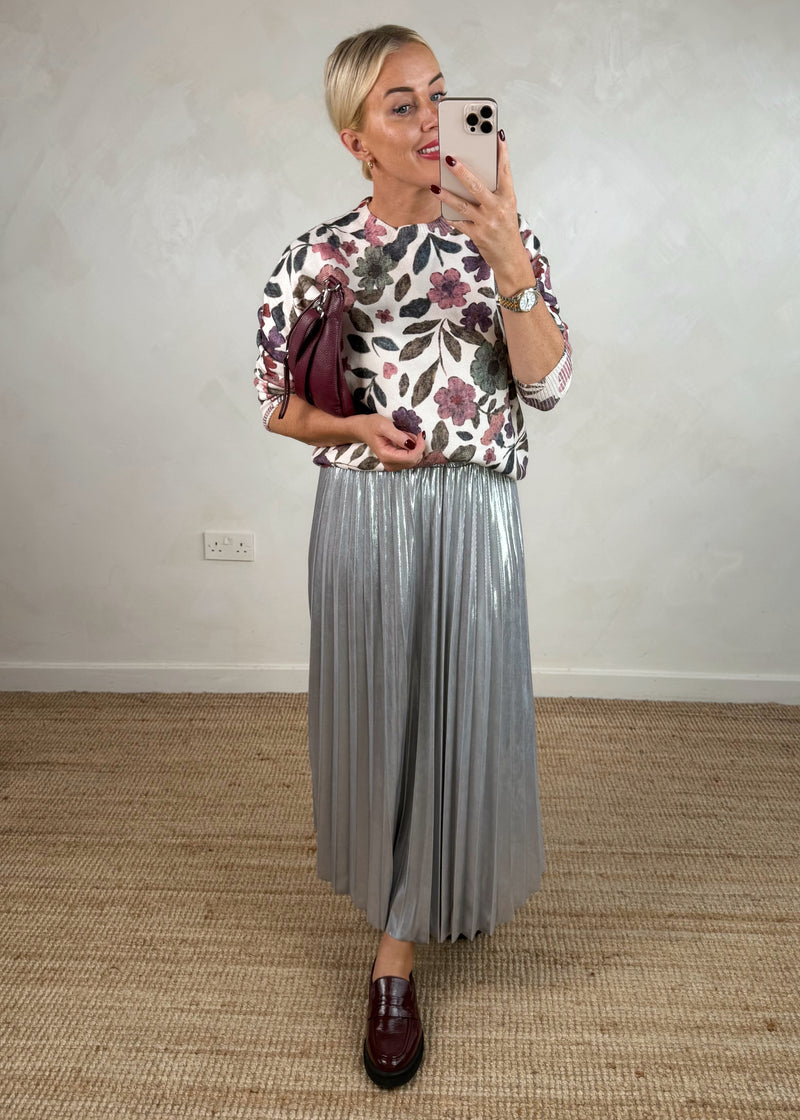 Fern pleated skirt - silver-The Style Attic