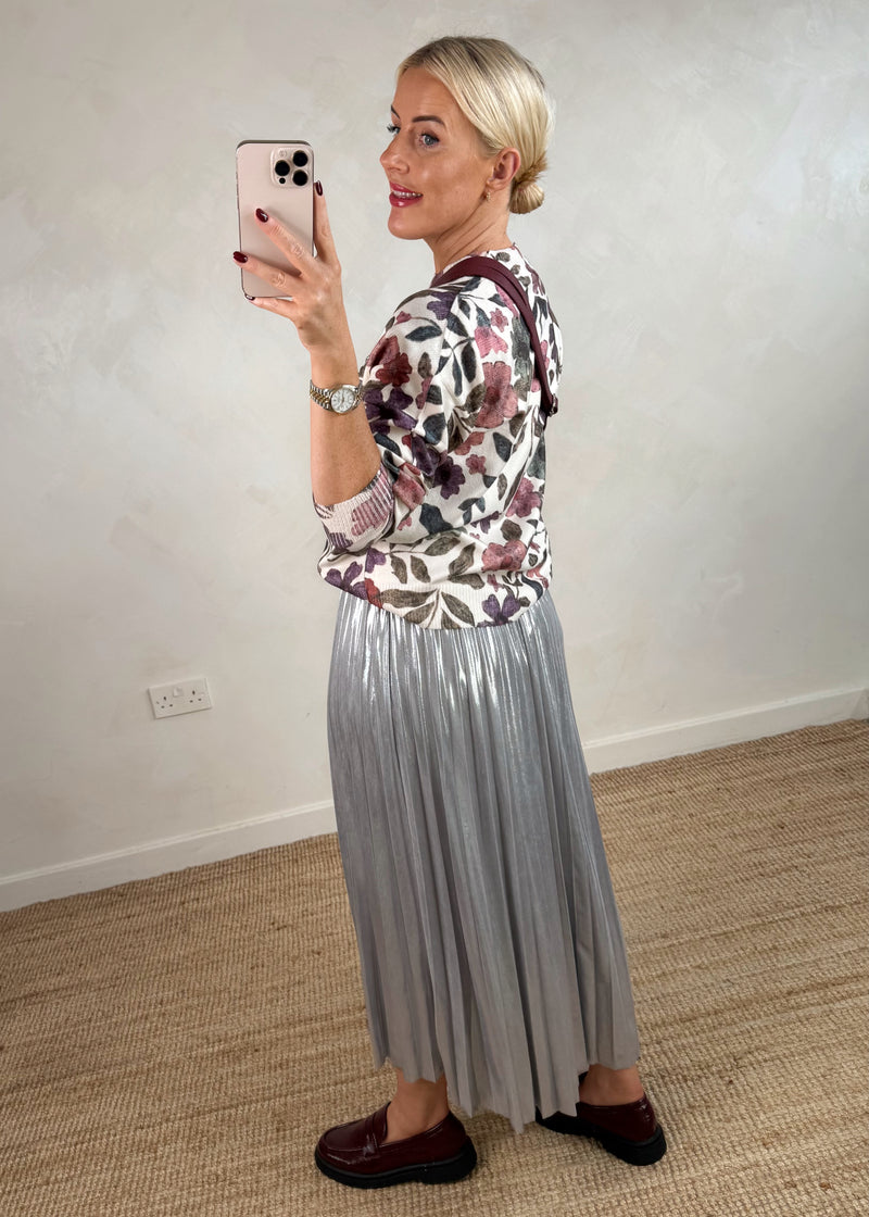 Fern pleated skirt - silver-The Style Attic