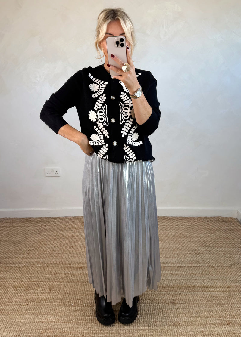 Penelope embroidered knit - black-The Style Attic