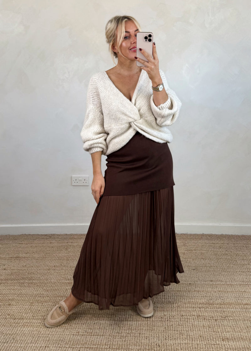 Fifi twist front knit - cream-The Style Attic