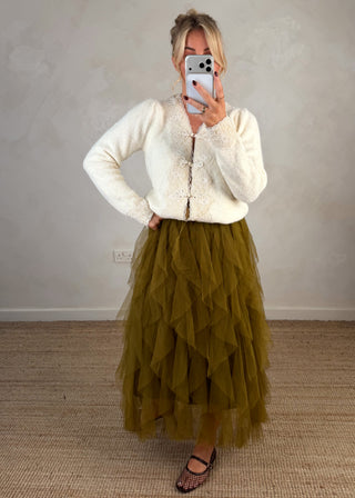 Filigree trim knit - Cream-The Style Attic