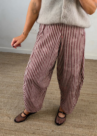 Finch striped trouser - Berry-The Style Attic