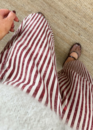 Finch striped trouser - Berry-The Style Attic