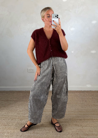 Finch striped trouser - Charcoal-The Style Attic