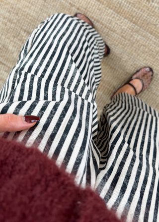 Finch striped trouser - Charcoal-The Style Attic