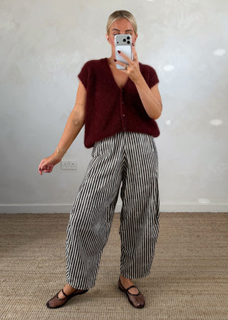 Finch striped trouser - Charcoal-The Style Attic
