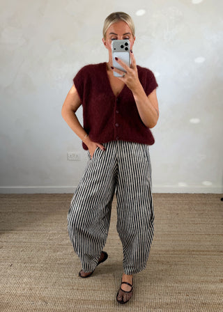 Finch striped trouser - Charcoal-The Style Attic