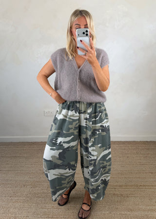 Finn barrel leg trouser - Camo-The Style Attic
