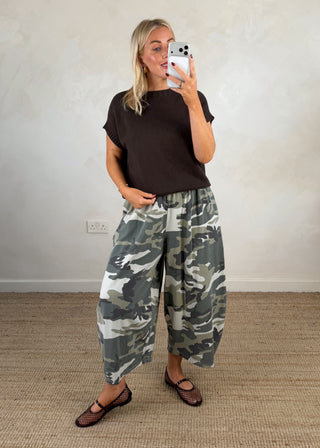 Finn barrel leg trouser - Camo-The Style Attic