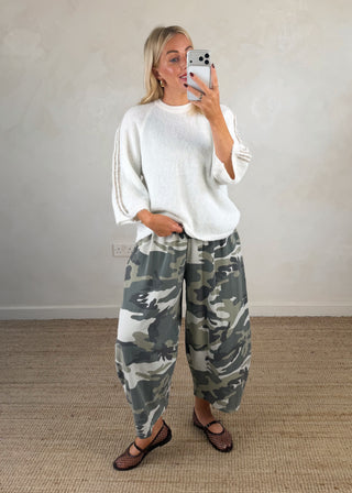 Finn barrel leg trouser - Camo-The Style Attic