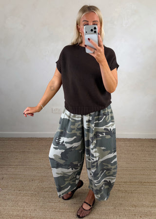 Finn barrel leg trouser - Camo-The Style Attic