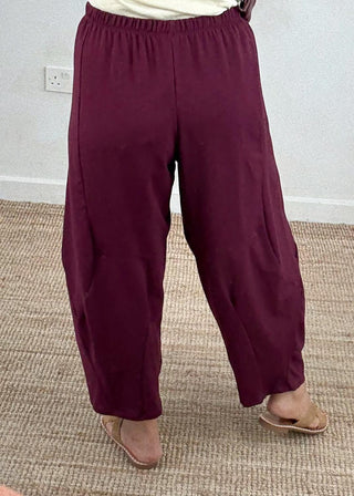 Finn barrel leg trouser - Merlot-The Style Attic