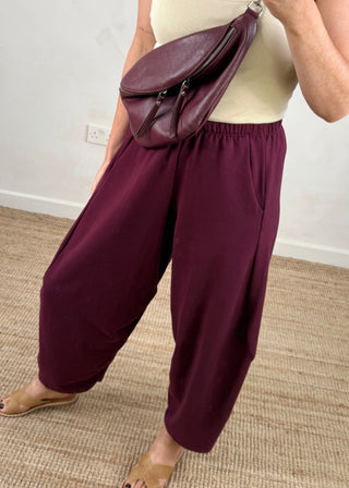 Finn barrel leg trouser - Merlot-The Style Attic