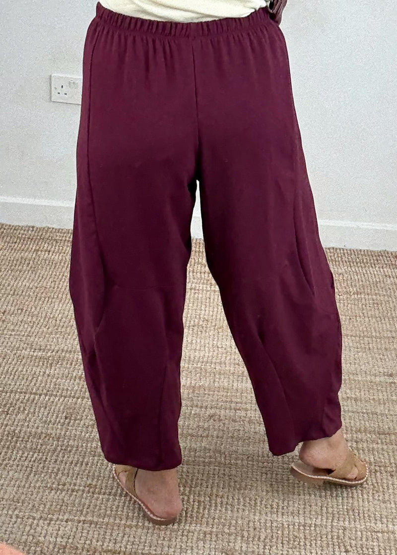 Finn barrel leg trouser - Merlot-The Style Attic
