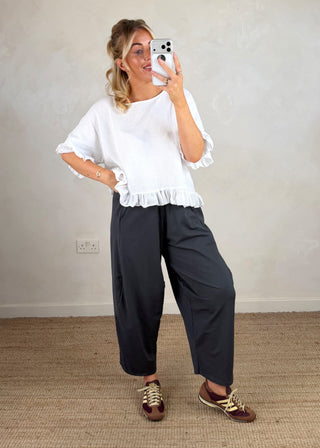 Finn barrel leg trouser - Slate-The Style Attic