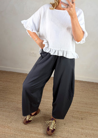 Finn barrel leg trouser - Slate-The Style Attic