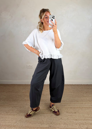 Finn barrel leg trouser - Slate-The Style Attic