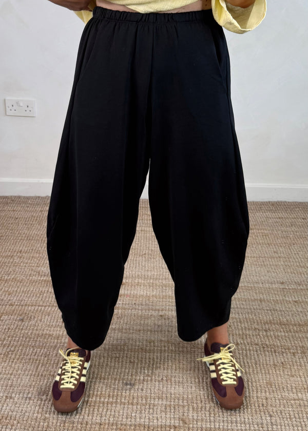 Finn barrel leg trouser - black-The Style Attic