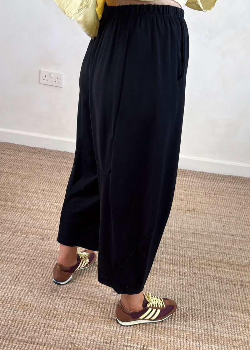 Finn barrel leg trouser - black-The Style Attic