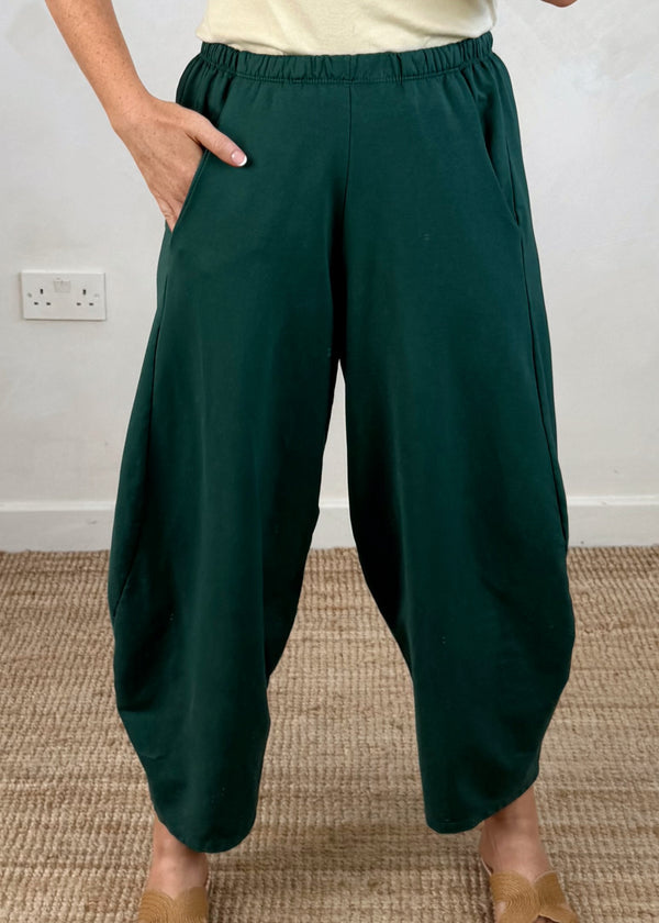 Finn barrel leg trouser - forest green-The Style Attic