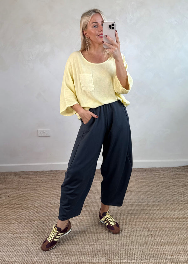 Finn barrel leg trouser - slate-The Style Attic