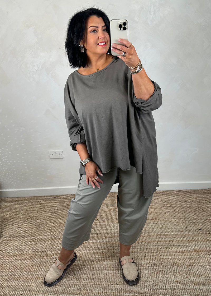 Finn barrel leg trouser - stone-The Style Attic