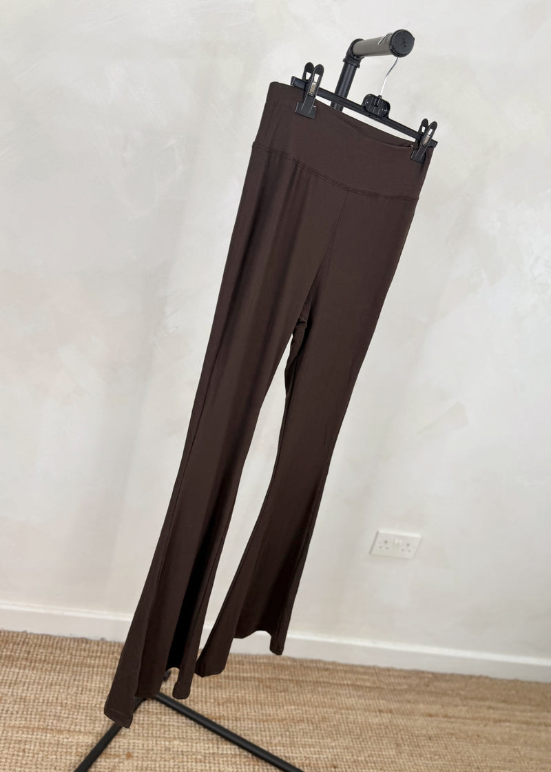Flared leggings (16 - 22) - chocolate-The Style Attic