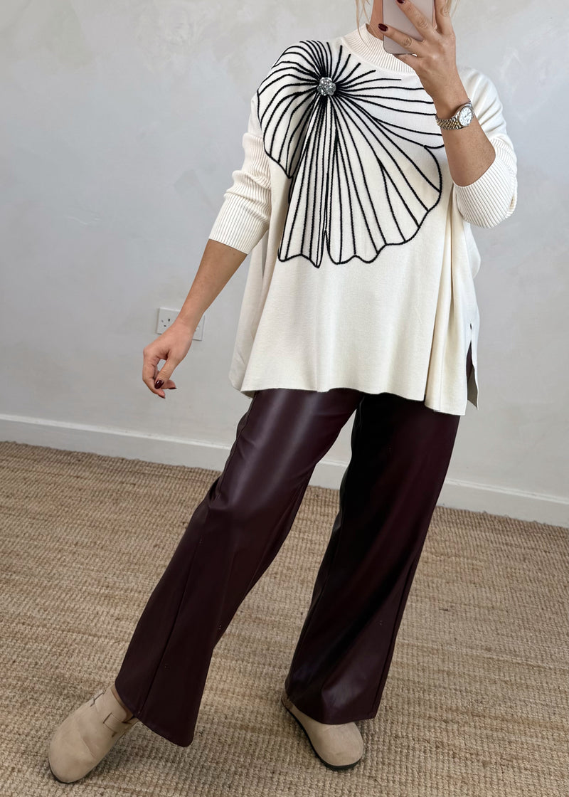 Flora Embroidered knit - cream-The Style Attic