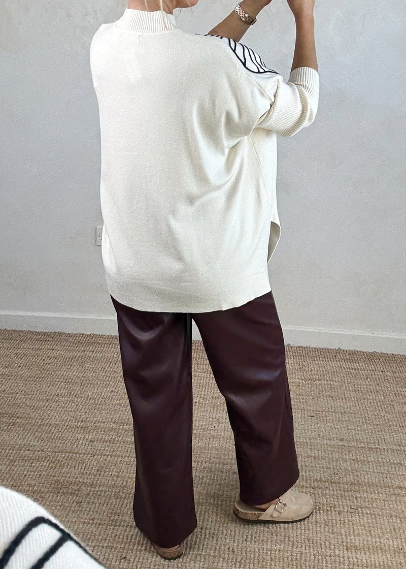 Flora Embroidered knit - cream-The Style Attic