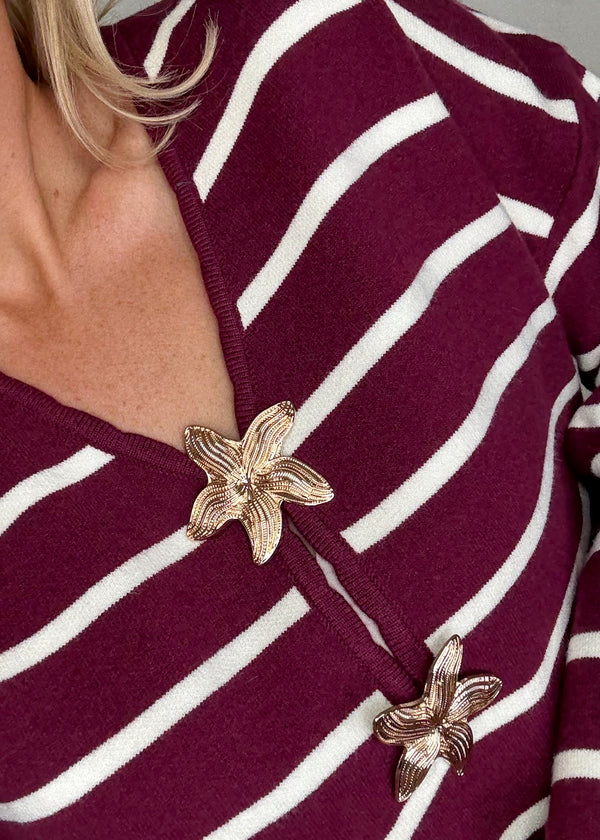 Flora striped knit - Merlot-The Style Attic