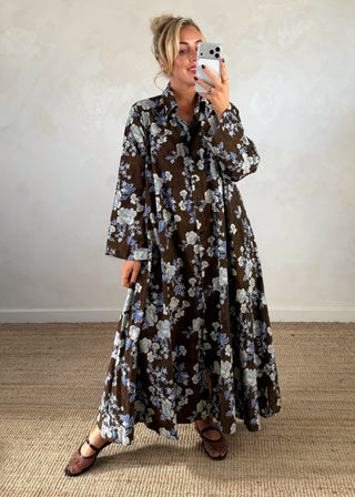 Floral corduroy dress-The Style Attic