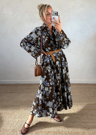 Floral corduroy dress-The Style Attic