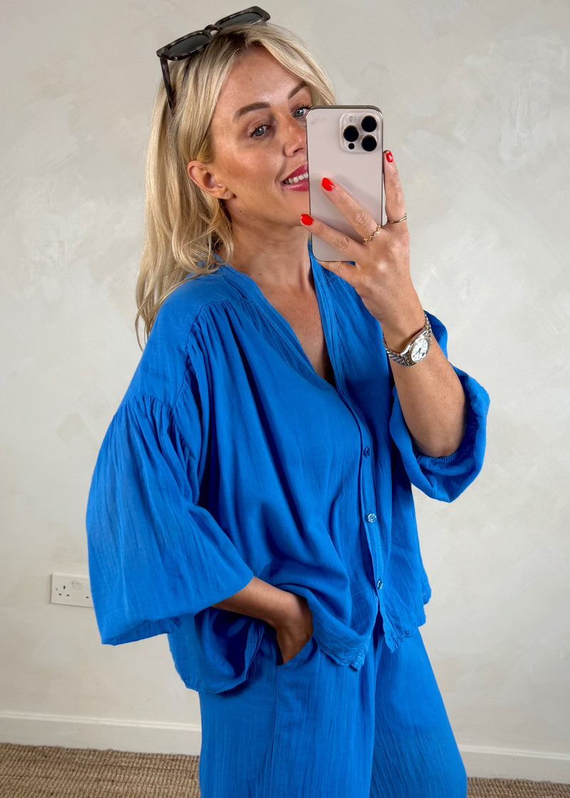 Florence blouse - cobalt-The Style Attic