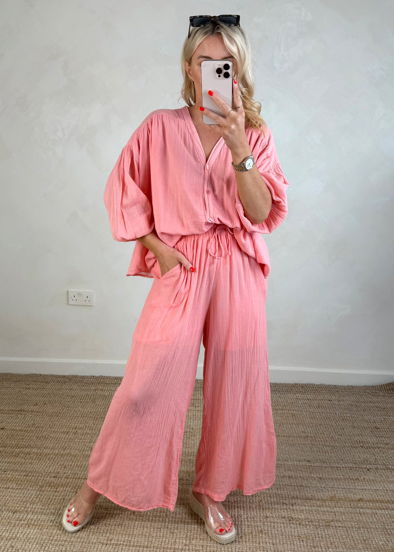 Florence blouse - peach-The Style Attic