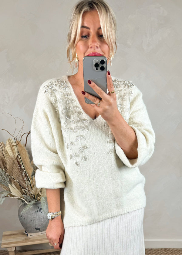 Florence embellished knit - cream-The Style Attic