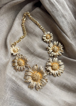 Flower necklace - gold-The Style Attic