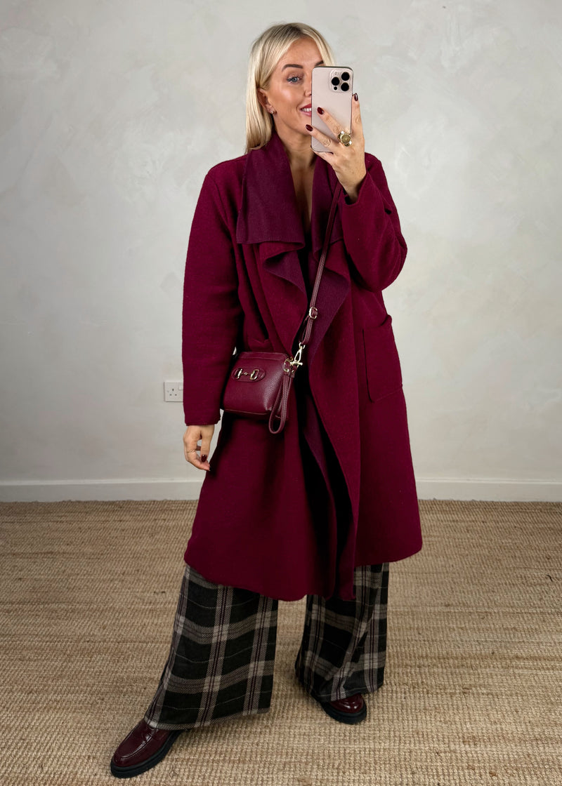 Foster wool jacket - Merlot-The Style Attic
