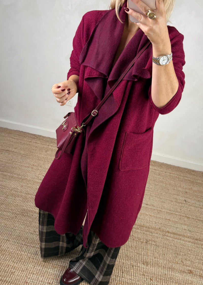 Foster wool jacket - Merlot-The Style Attic