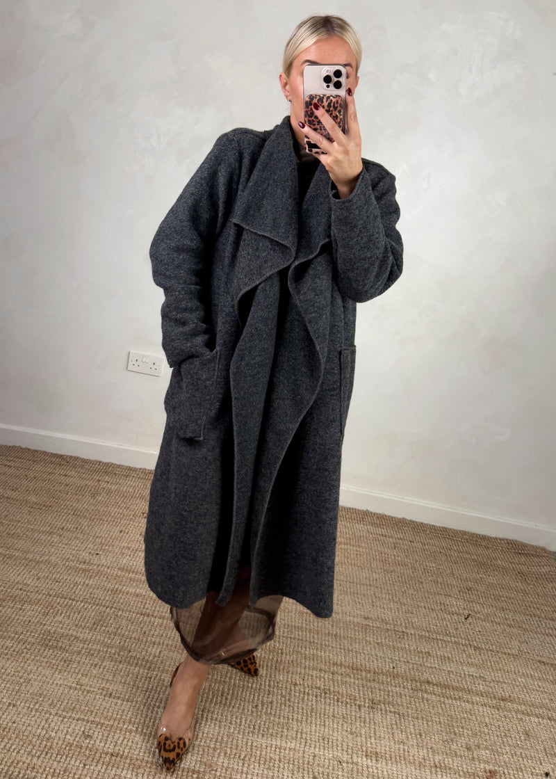 Foster wool jacket - charcoal-The Style Attic