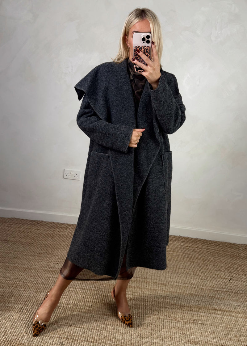 Foster wool jacket - charcoal-The Style Attic