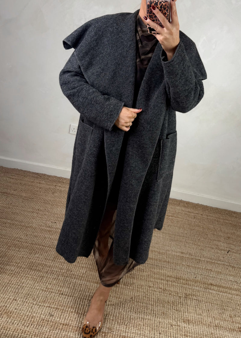 Foster wool jacket - charcoal-The Style Attic