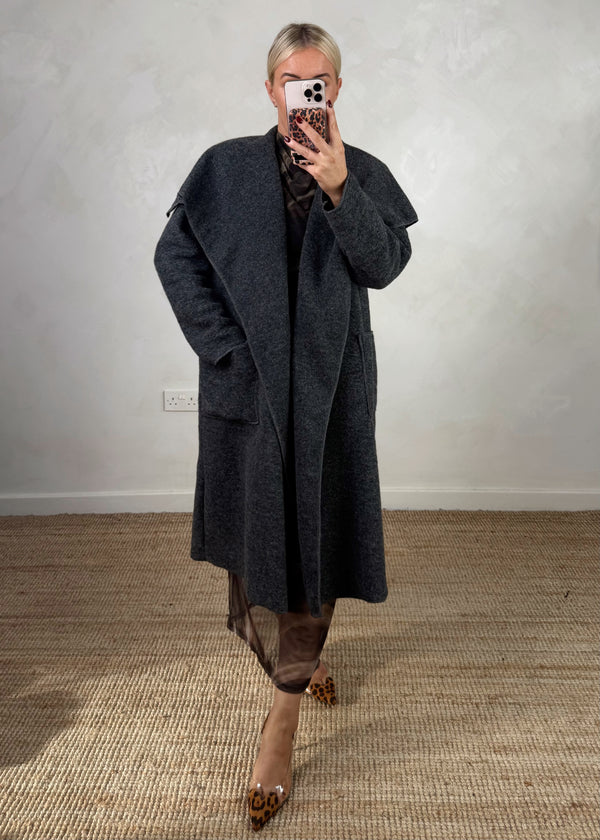 Foster wool jacket - charcoal-The Style Attic