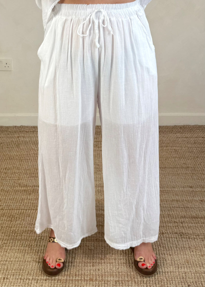 Freya trouser - white-The Style Attic