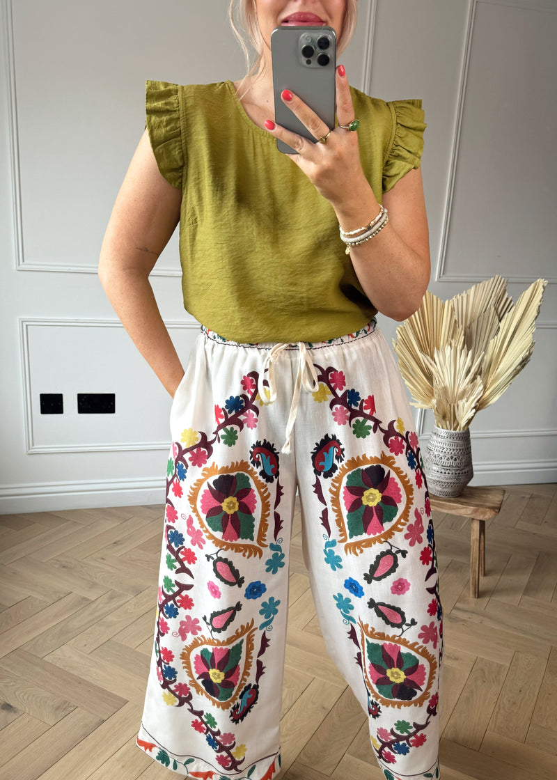Frida printed pants-The Style Attic